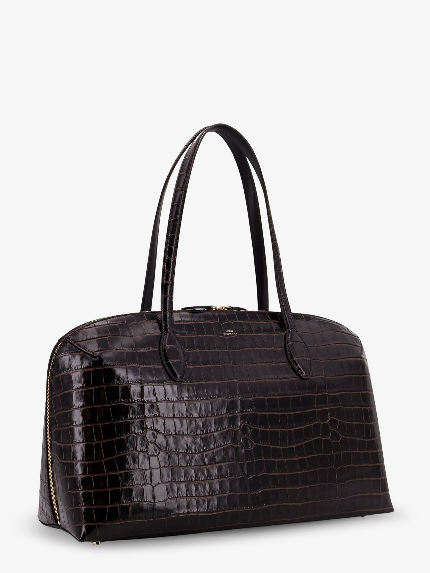 Croco embossed day leather handbag
