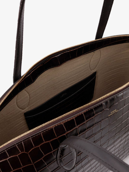 Croco embossed day leather handbag thumbnail