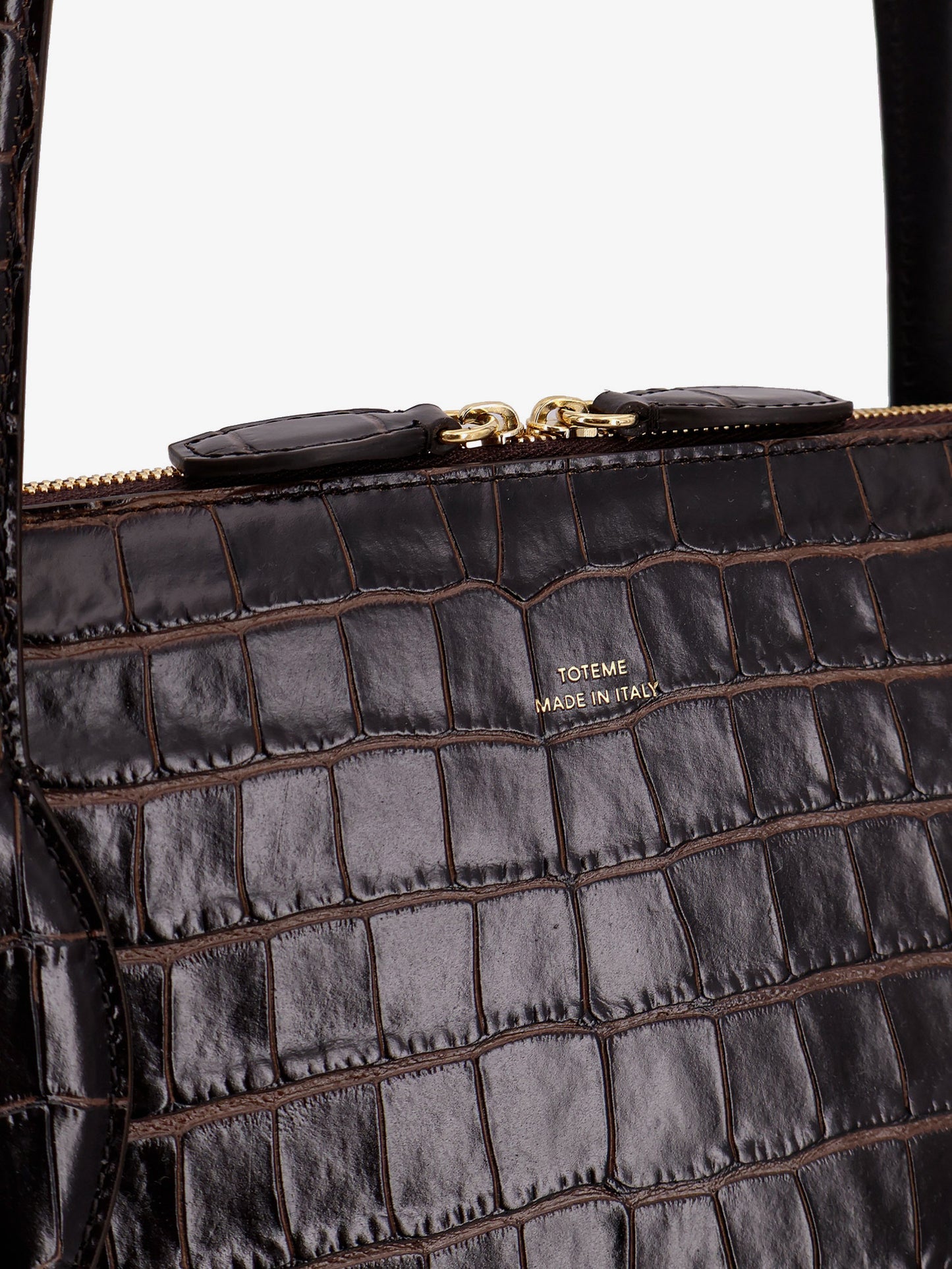 Croco embossed day leather handbag