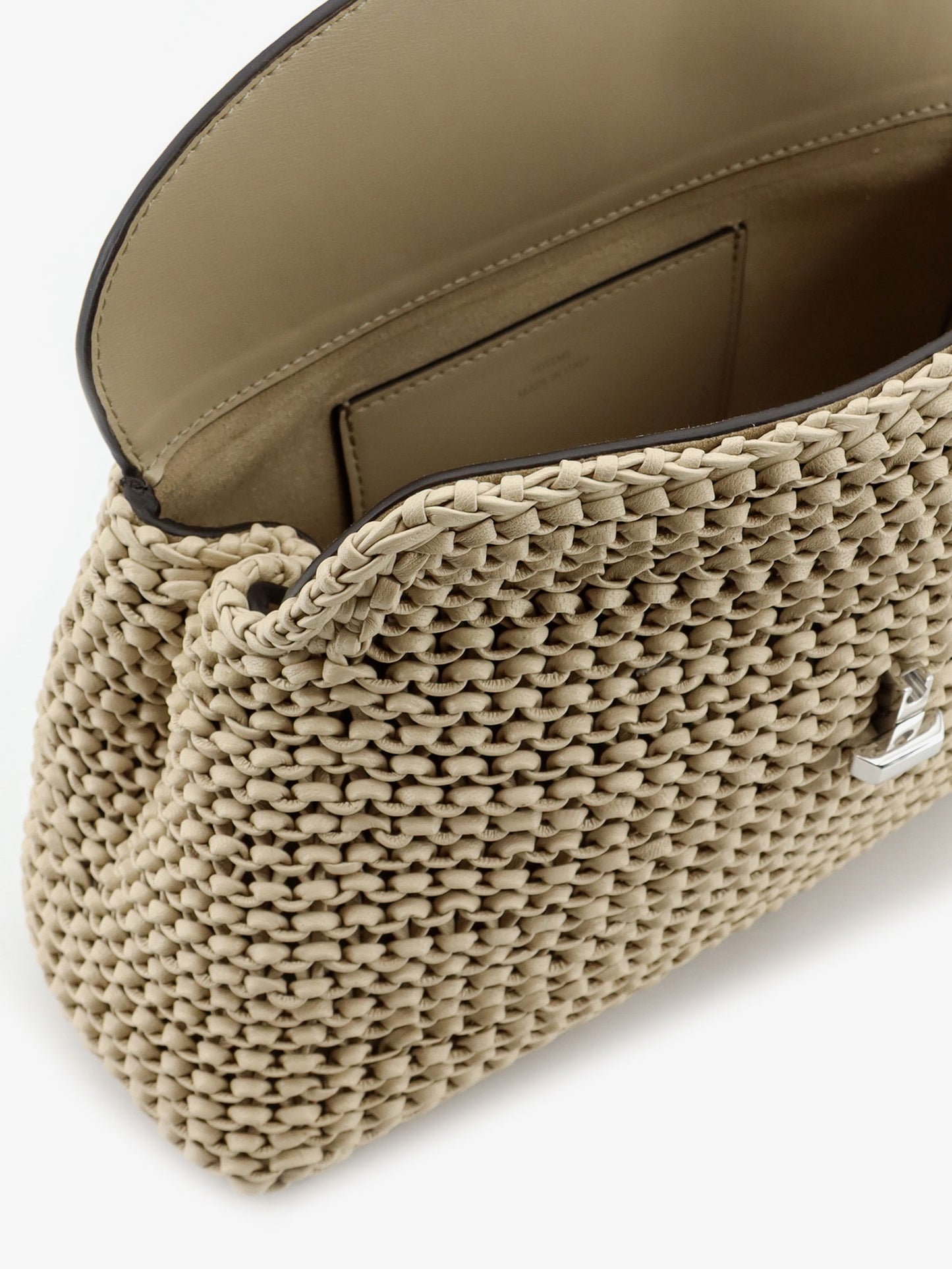 T-Lock woven leather clutch