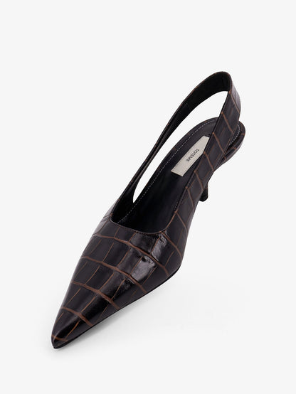 Leather slingback pumps with embossed Croco print thumbnail