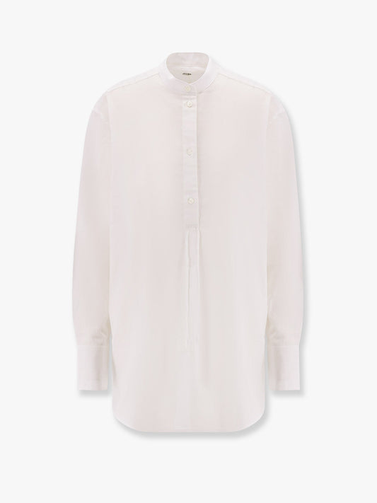 Stand collar organic cotton shirt