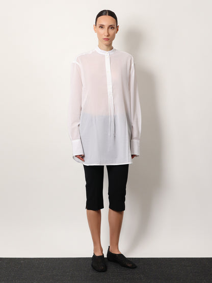 Stand collar organic cotton shirt thumbnail