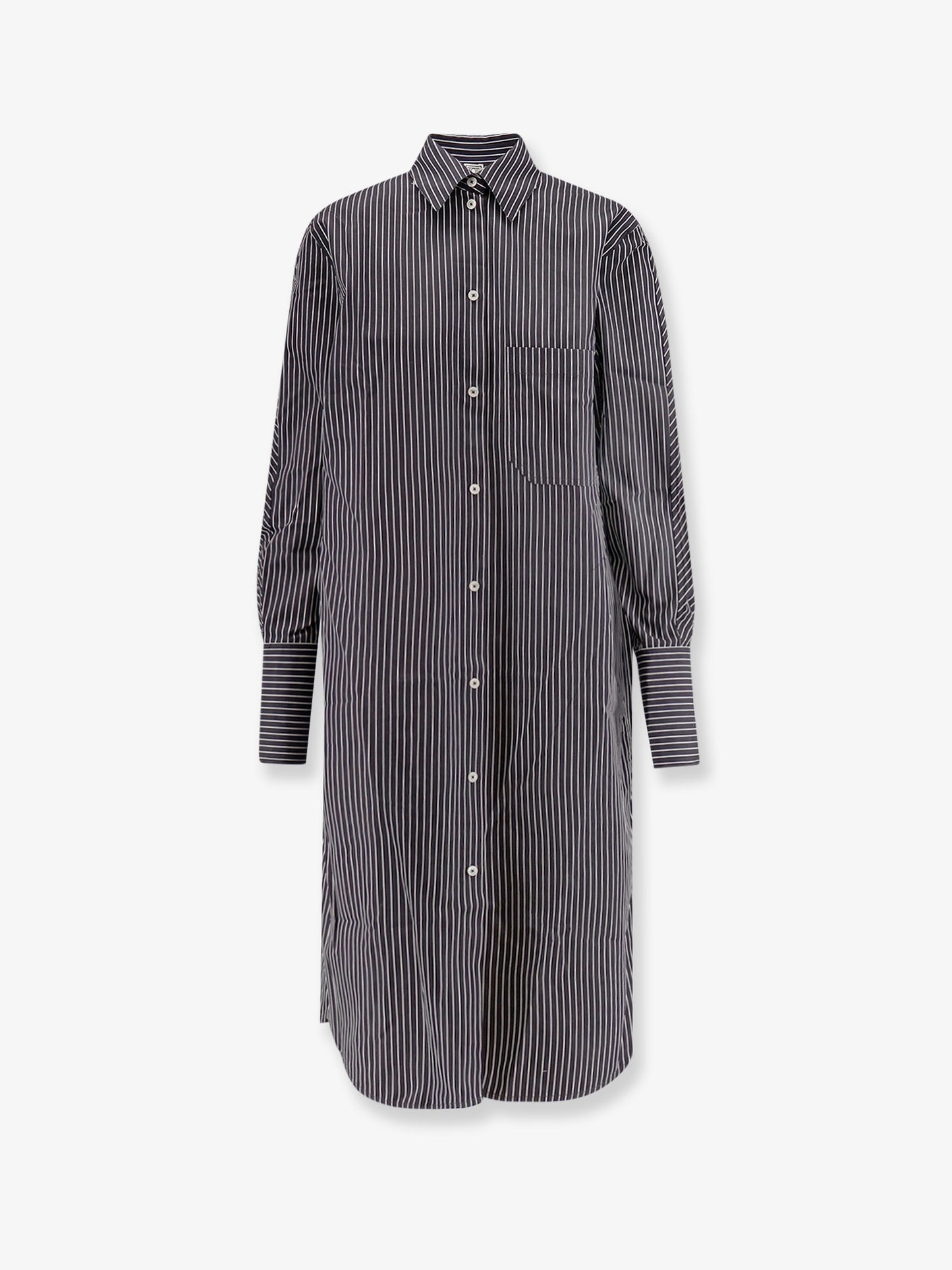 Striped Kimono-Sleeve Shirtdress