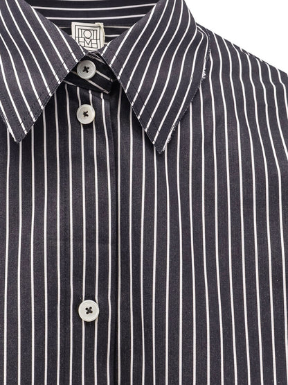 Striped Kimono-Sleeve Shirtdress thumbnail