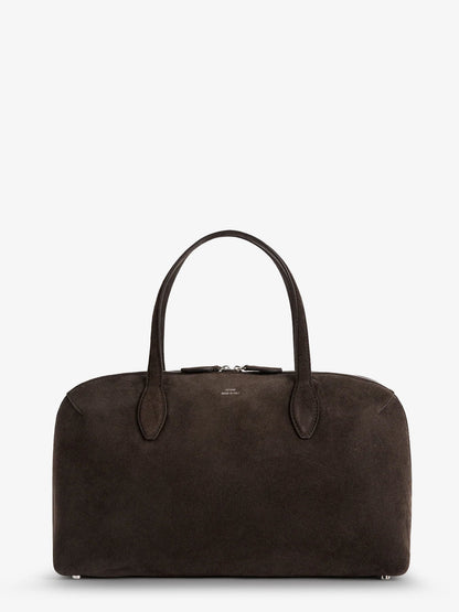 Suede shoulder bag with logo lettering on the front thumbnail