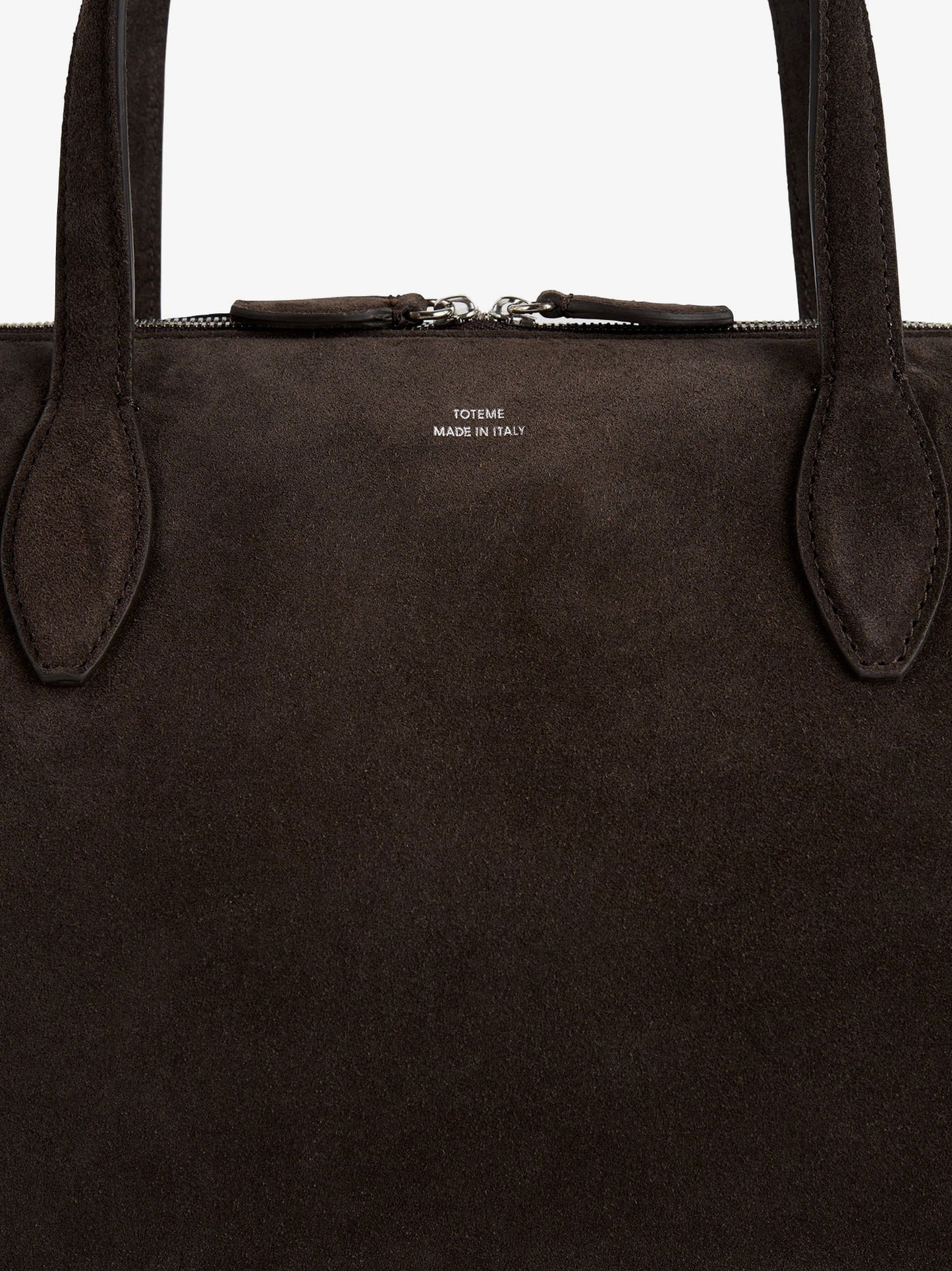 Suede shoulder bag with logo lettering on the front