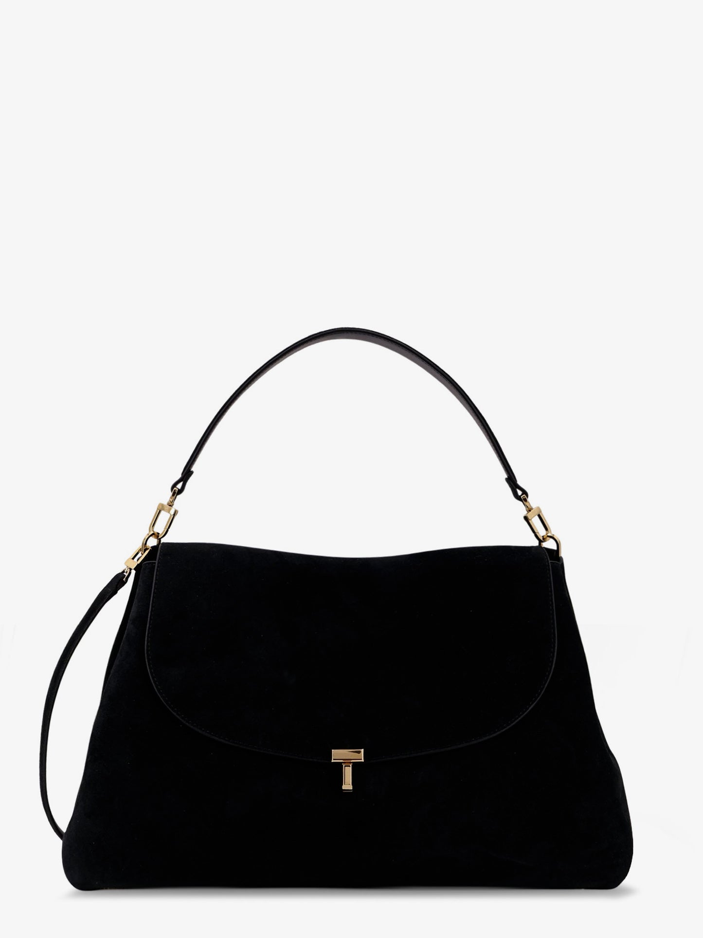 Suede T-Lock shoulder bag
