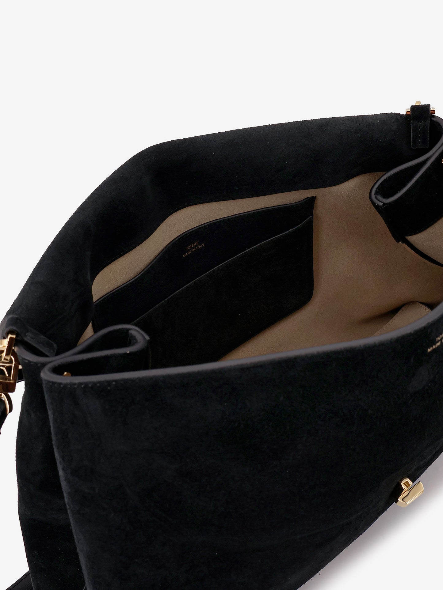 Suede T-Lock shoulder bag