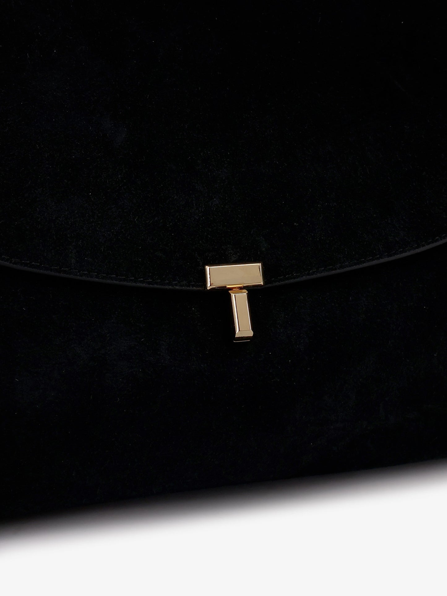 Suede T-Lock shoulder bag