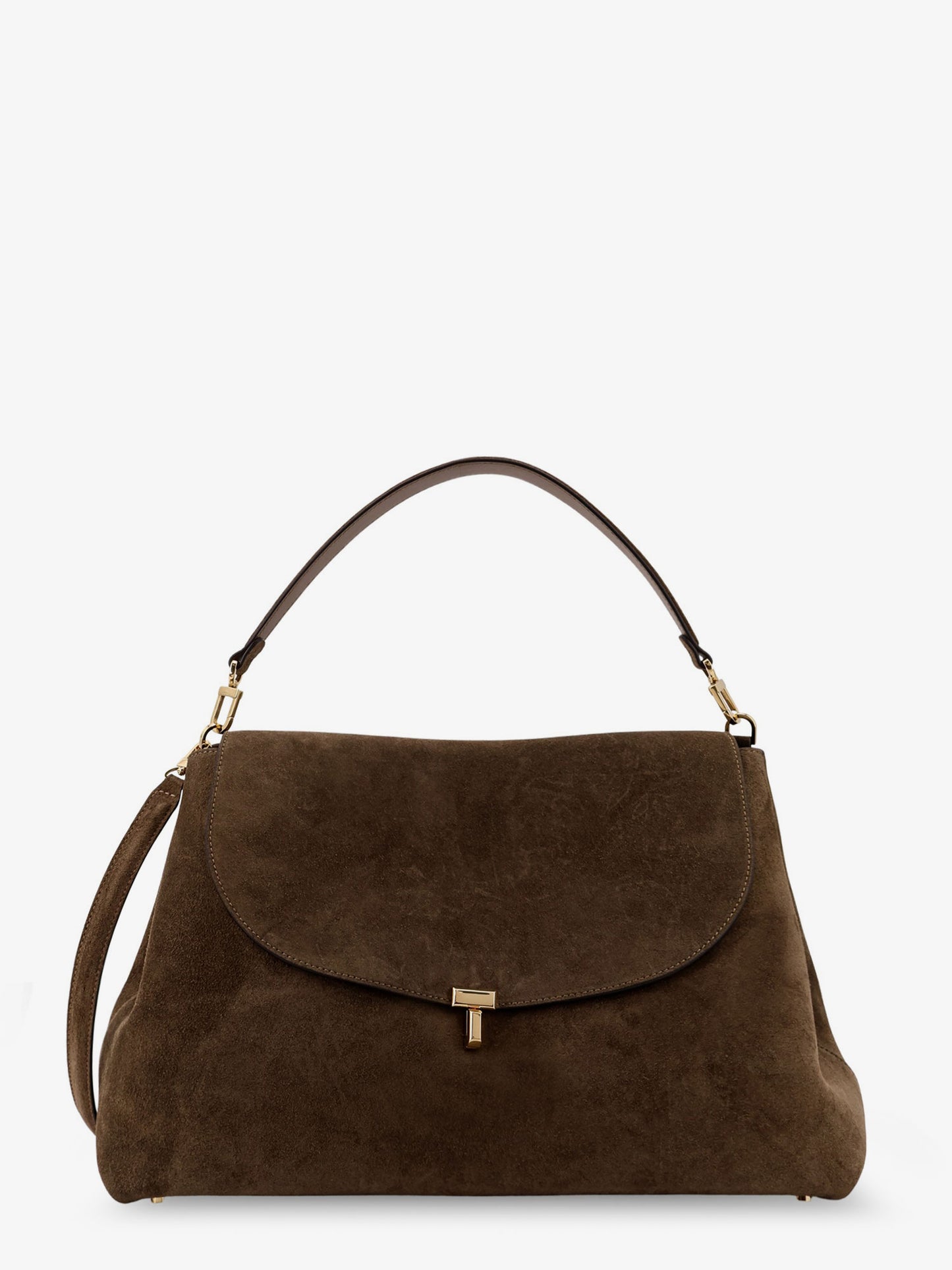 T-Lock suede shoulder bag