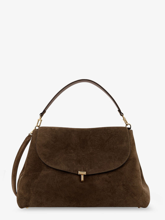 T-Lock suede shoulder bag