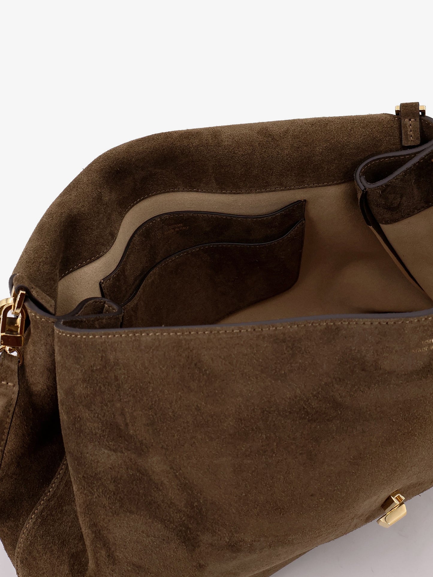 T-Lock suede shoulder bag
