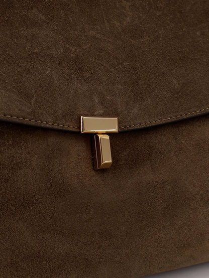 T-Lock suede shoulder bag thumbnail