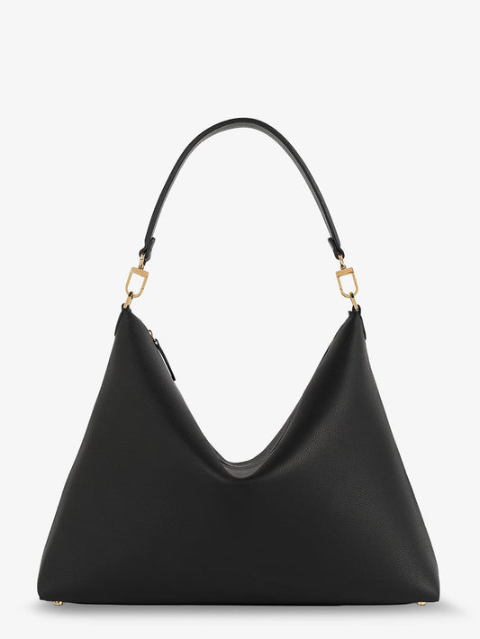 Bevel leather shoulder bag