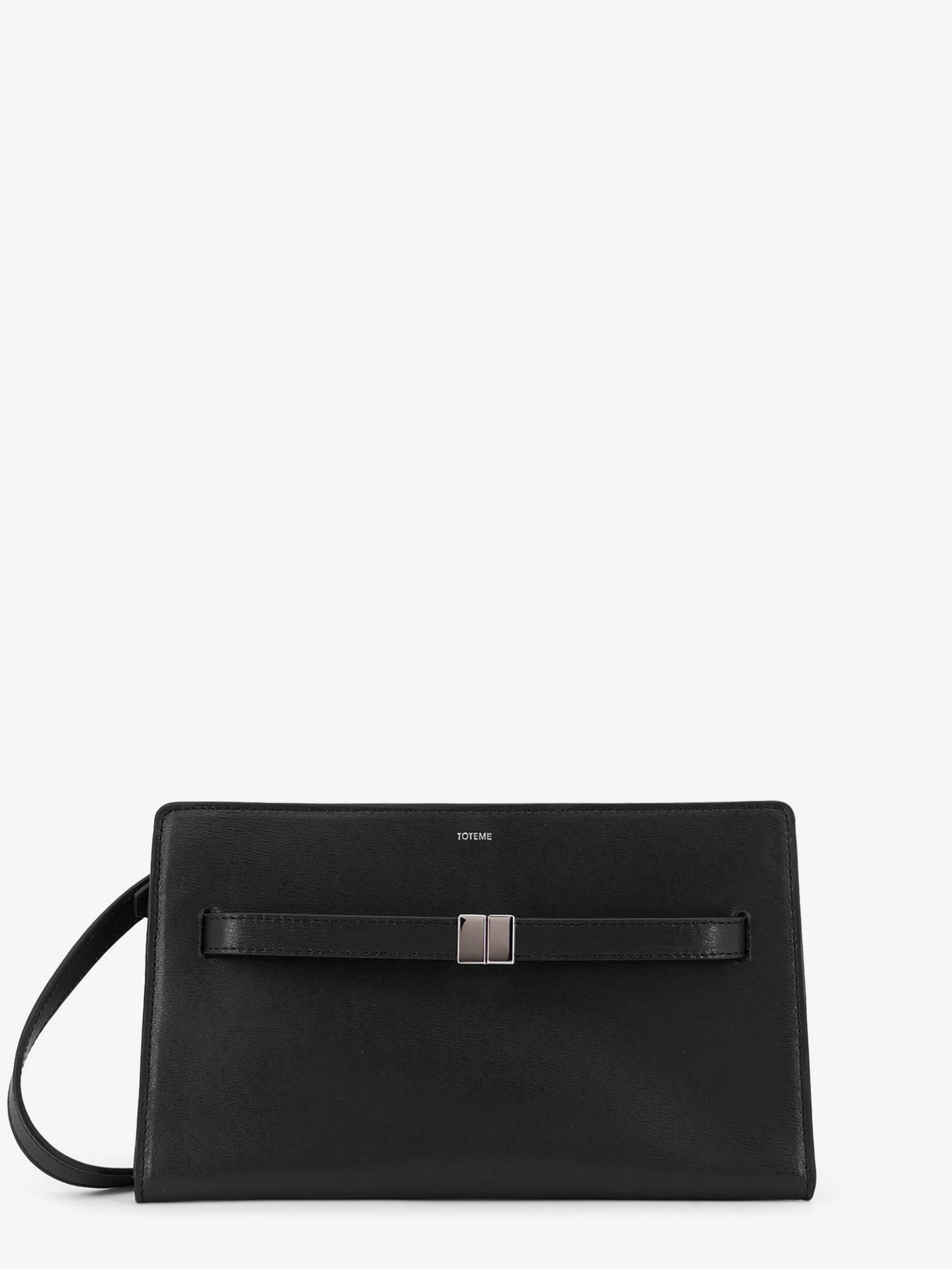 Belted leather crossbody bag