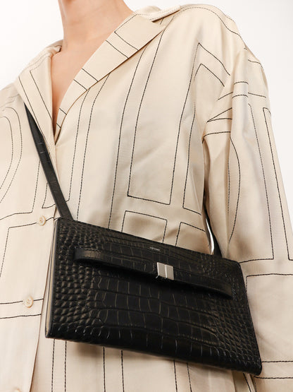 Croco print leather crossbody bag thumbnail