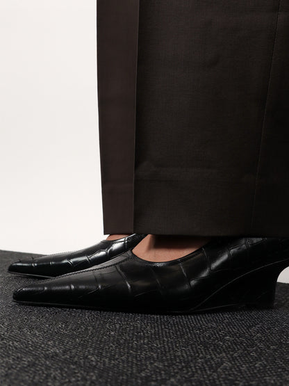 Sharp Wedge leather pump with croco motif thumbnail