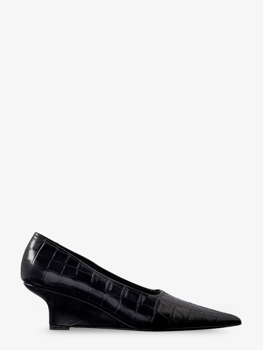 Sharp Wedge leather pump with croco motif