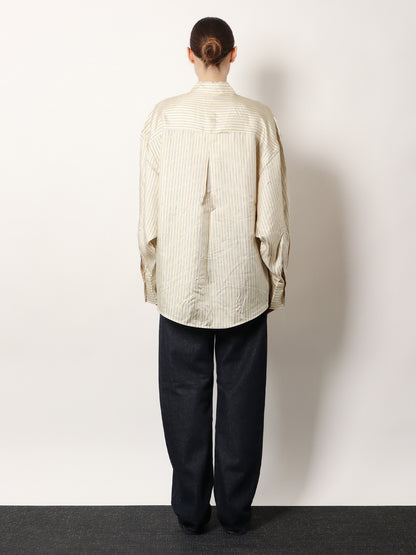 Oversized striped silk shirt thumbnail