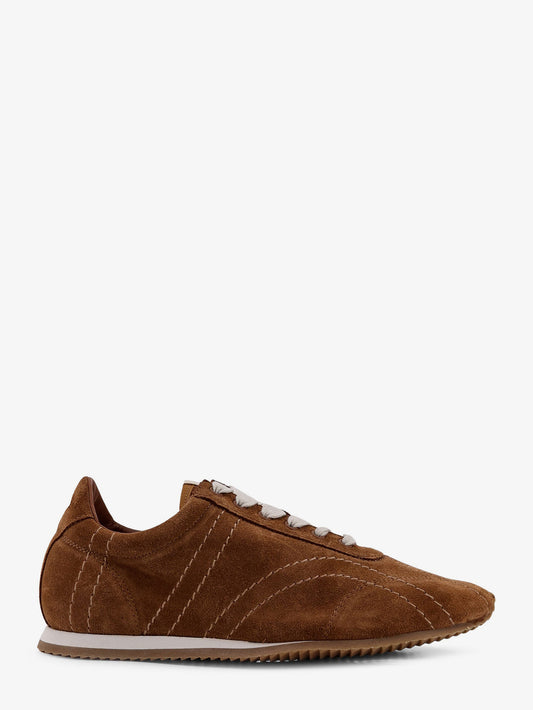 Leather sneakers with stitching detail