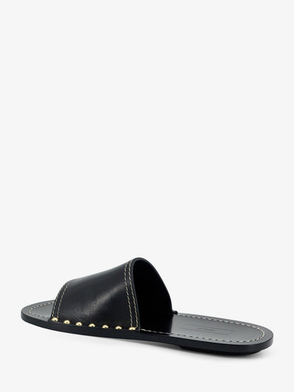 Low leather sandals with metal studs on the sides thumbnail