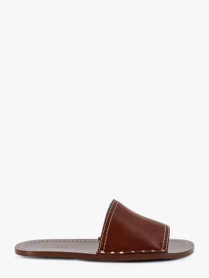 Low leather sandals with metal studs on the sides thumbnail