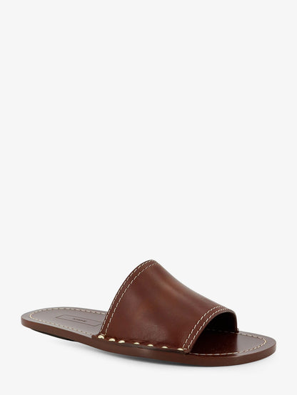 Low leather sandals with metal studs on the sides thumbnail
