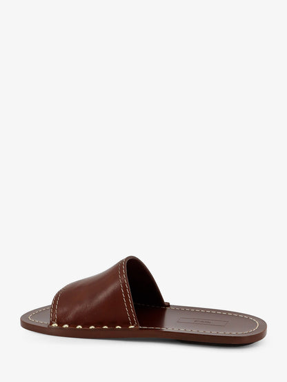 Low leather sandals with metal studs on the sides thumbnail