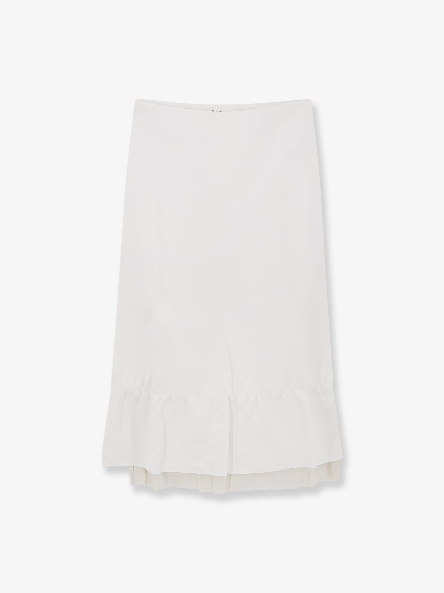 Layered viscose and linen blend skirt