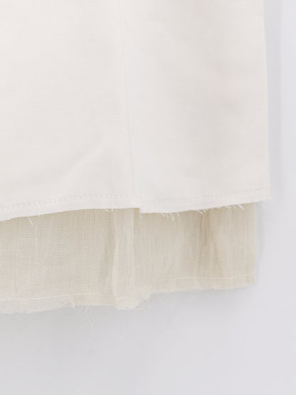 Layered viscose and linen blend skirt thumbnail