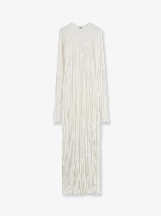 Crinkled viscose and recycled material dress