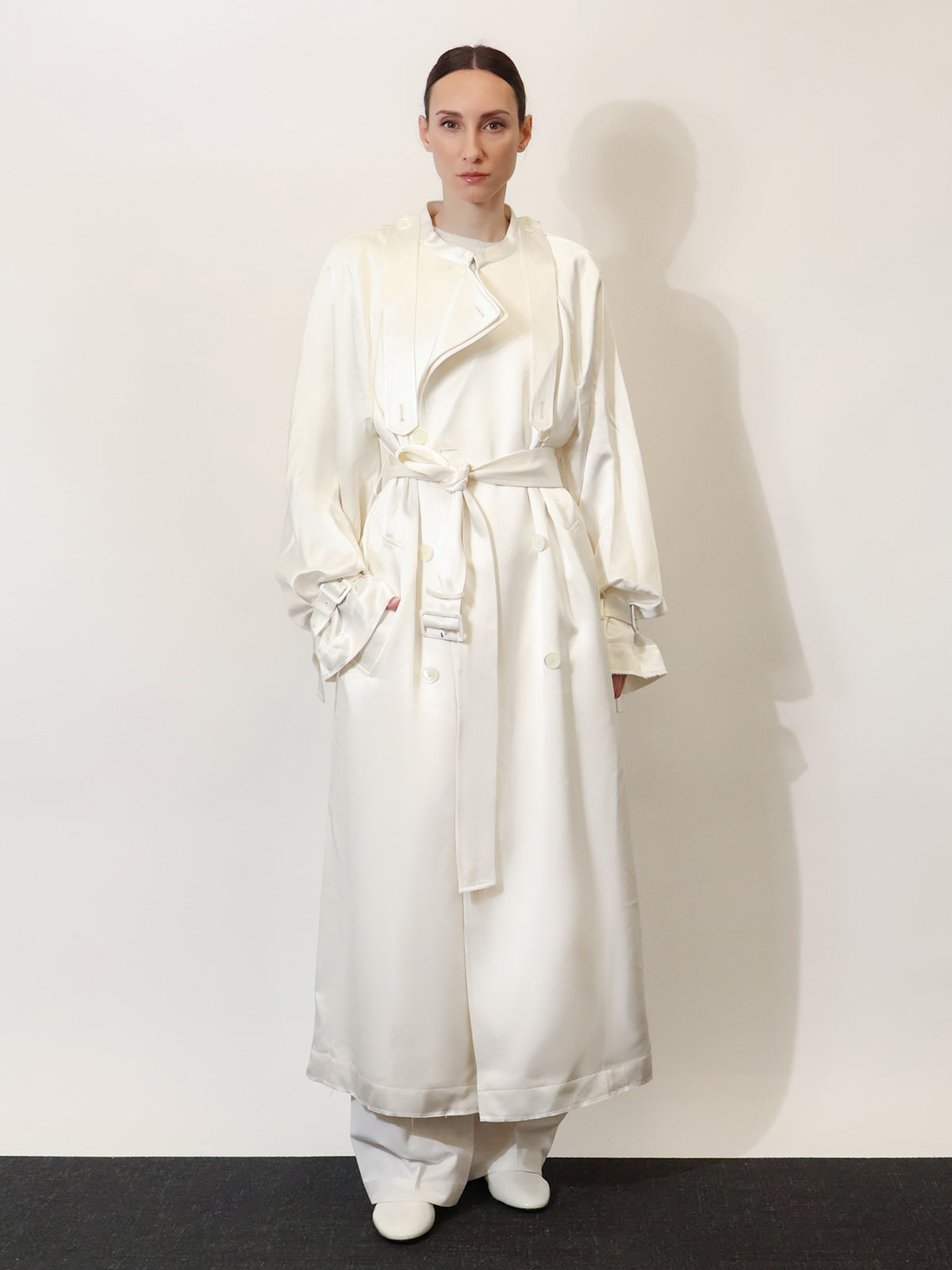 Satin trench coat