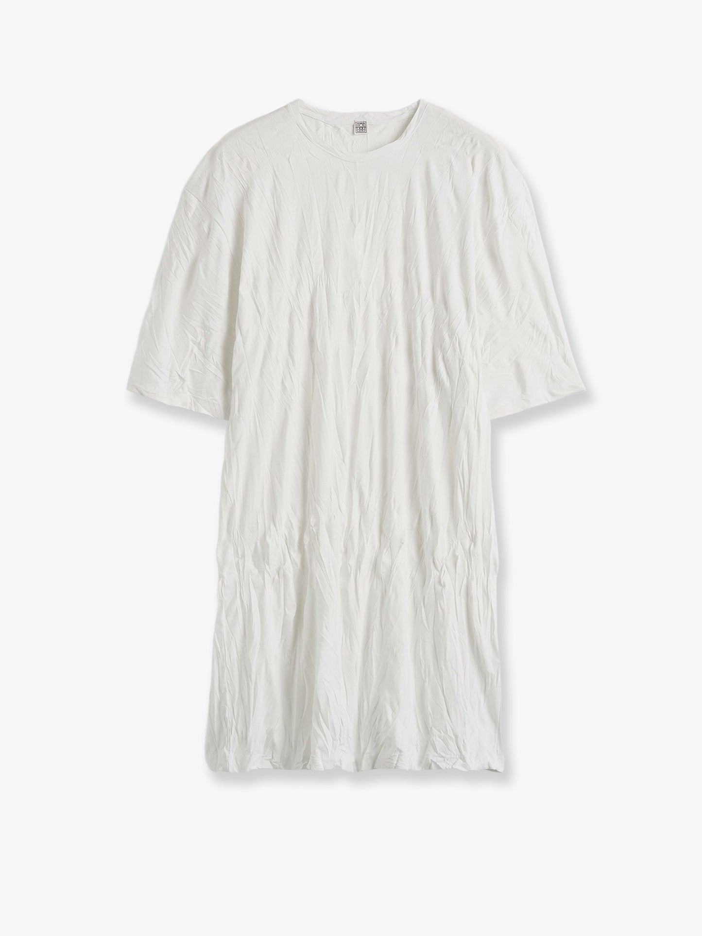 Relaxed fit short cotton blend dress