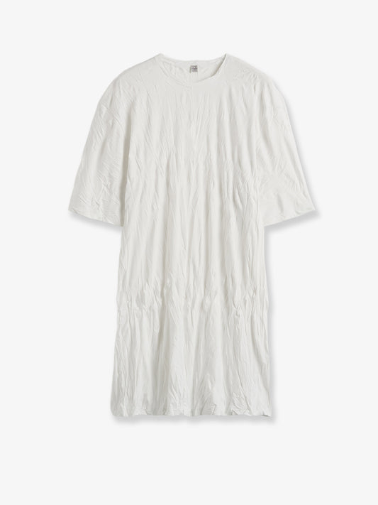 Relaxed fit short cotton blend dress