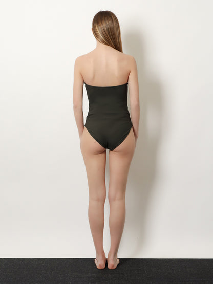 One-piece swimsuit with ribbed pattern thumbnail