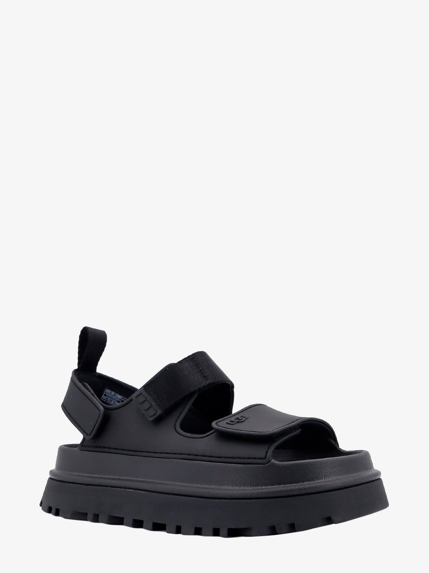 Rubber sandals with embossed logo