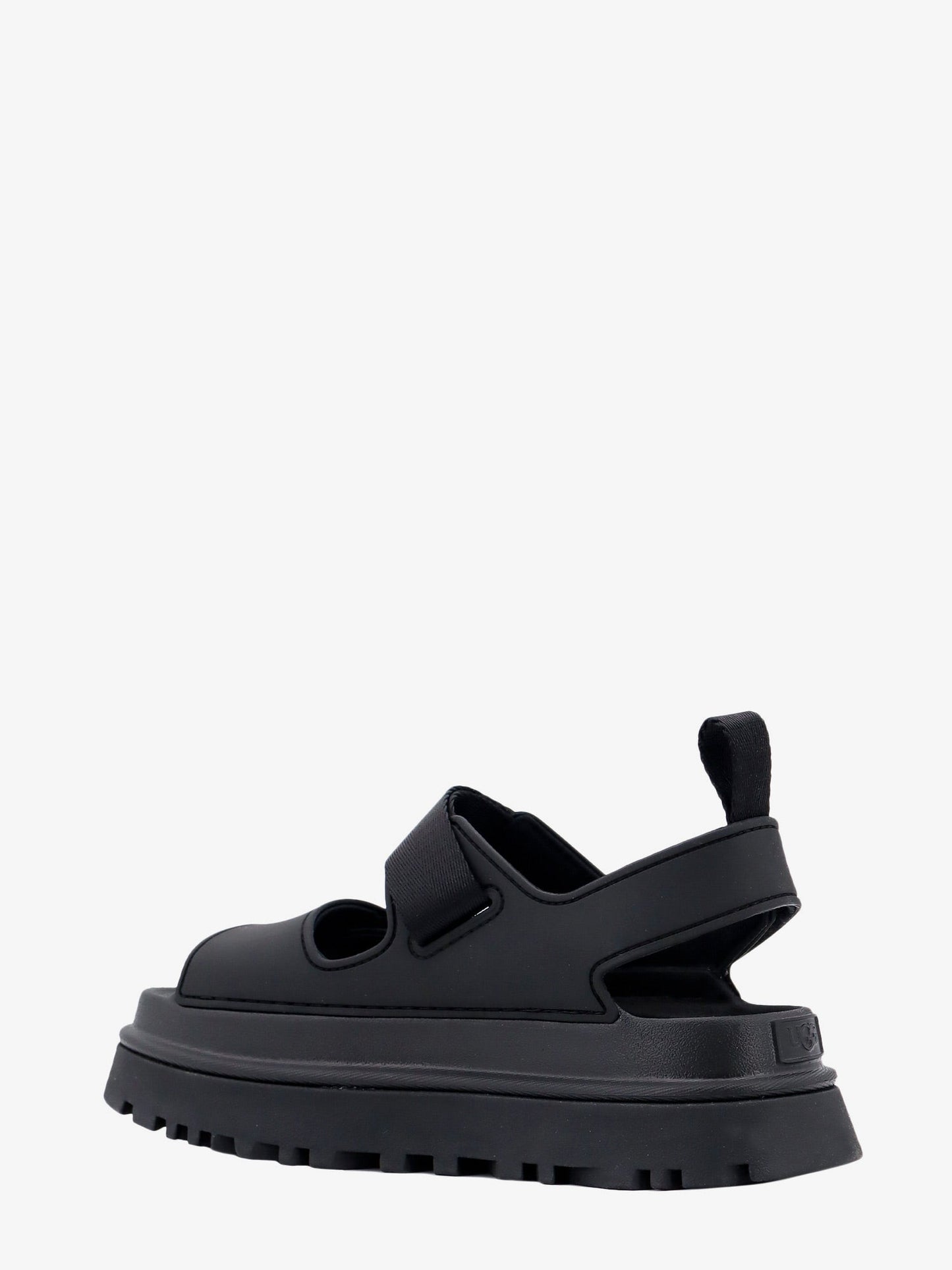 Rubber sandals with embossed logo