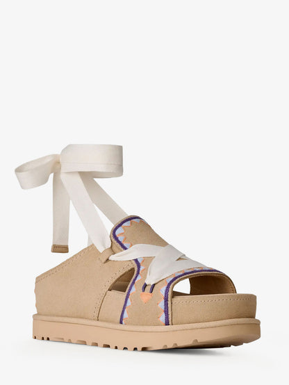 Goldenstar Hi Artistitch suede sandals thumbnail