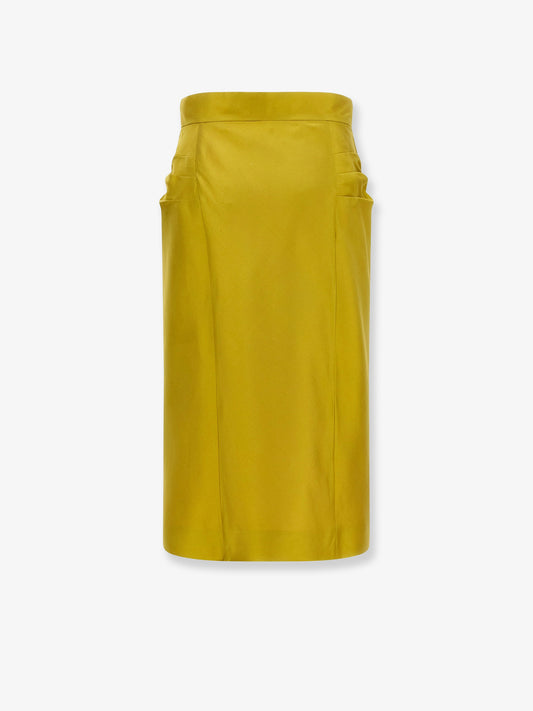 Shantung midi skirt