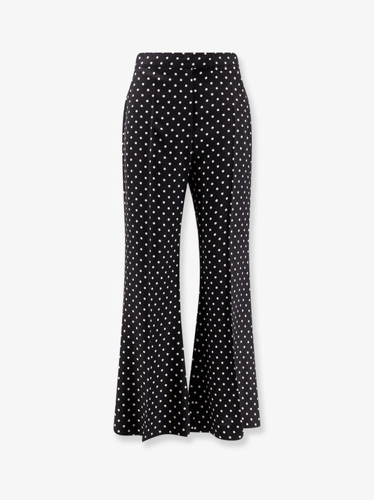Polka-dots viscose trousers