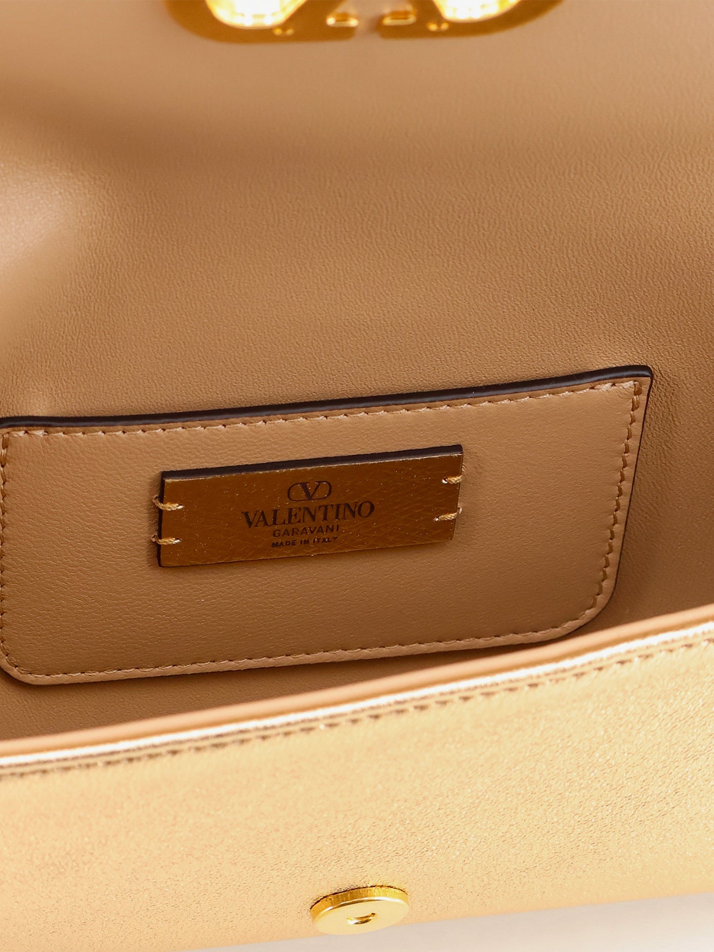 DeVain laminated leather shoulder bag