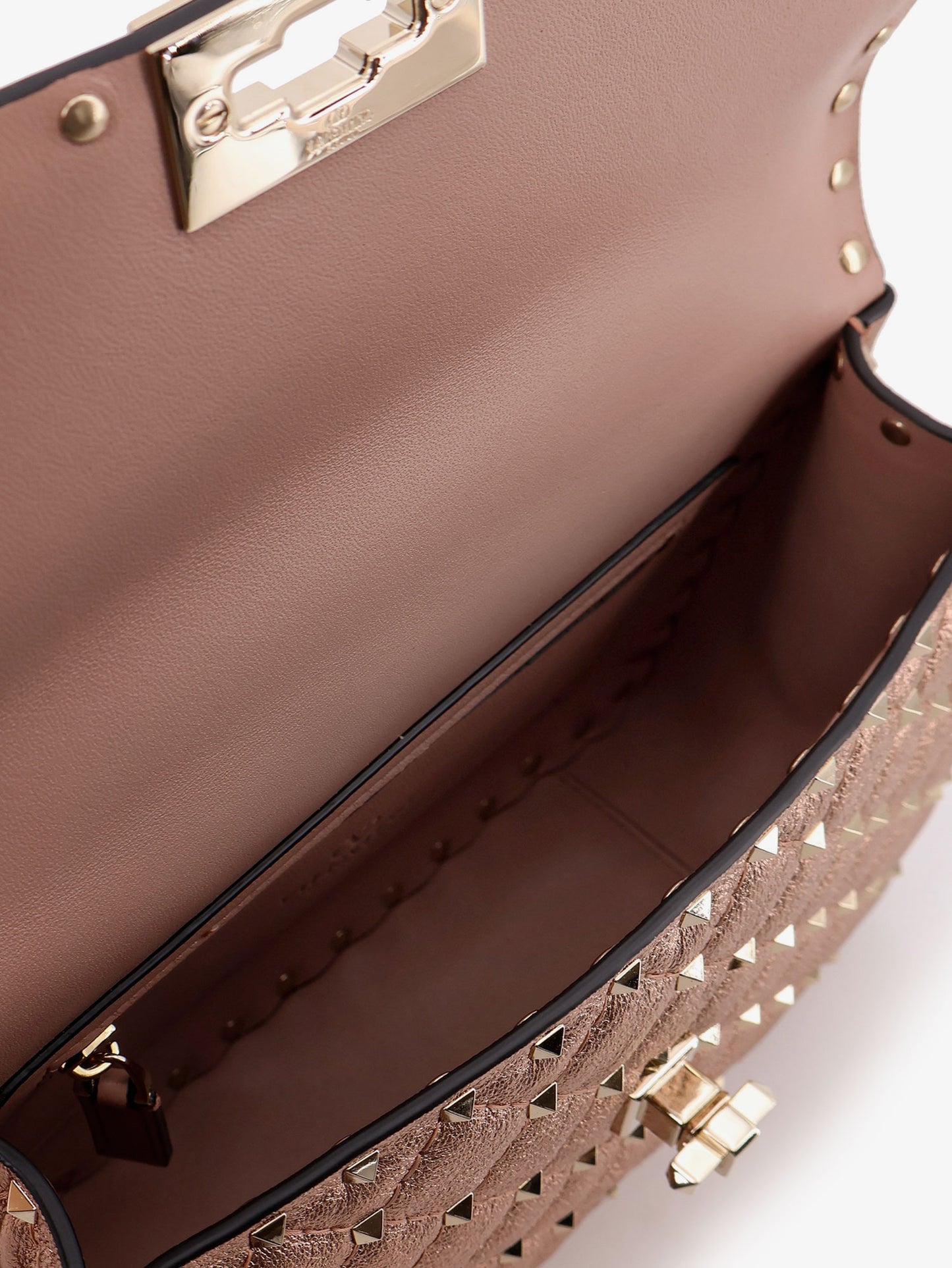 Laminated leather Rockstud Spike crossbody bag