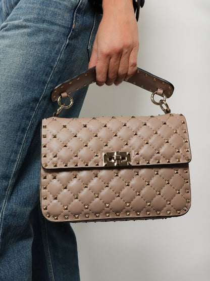Rockstud Spike leather crossbody bag with iconic all-over studs thumbnail