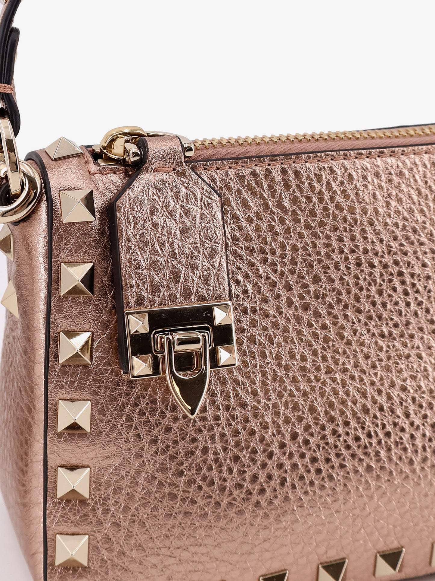 Rockstud laminated leather crossbody bag