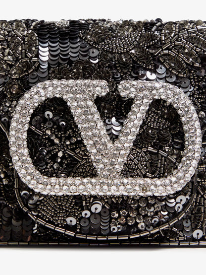 Valentino Garavani Loco' embroidered satin crossbody bag thumbnail