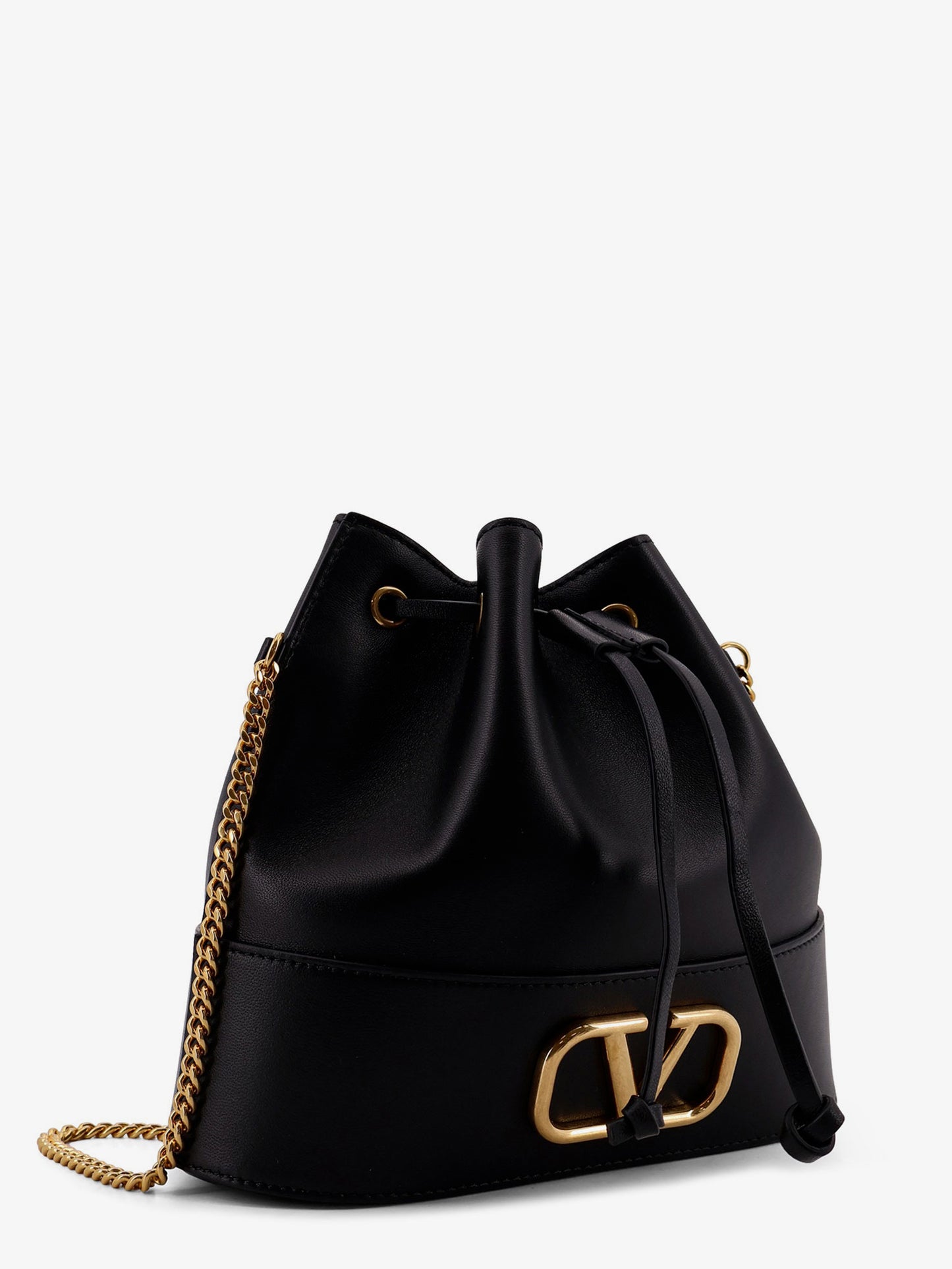 Leather bucket bag with VLogo Signature