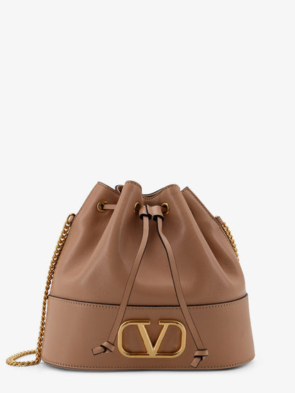 Leather Bucket bag with VLogo Signature thumbnail