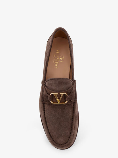 Suede loafers with metal VLogo Signature thumbnail