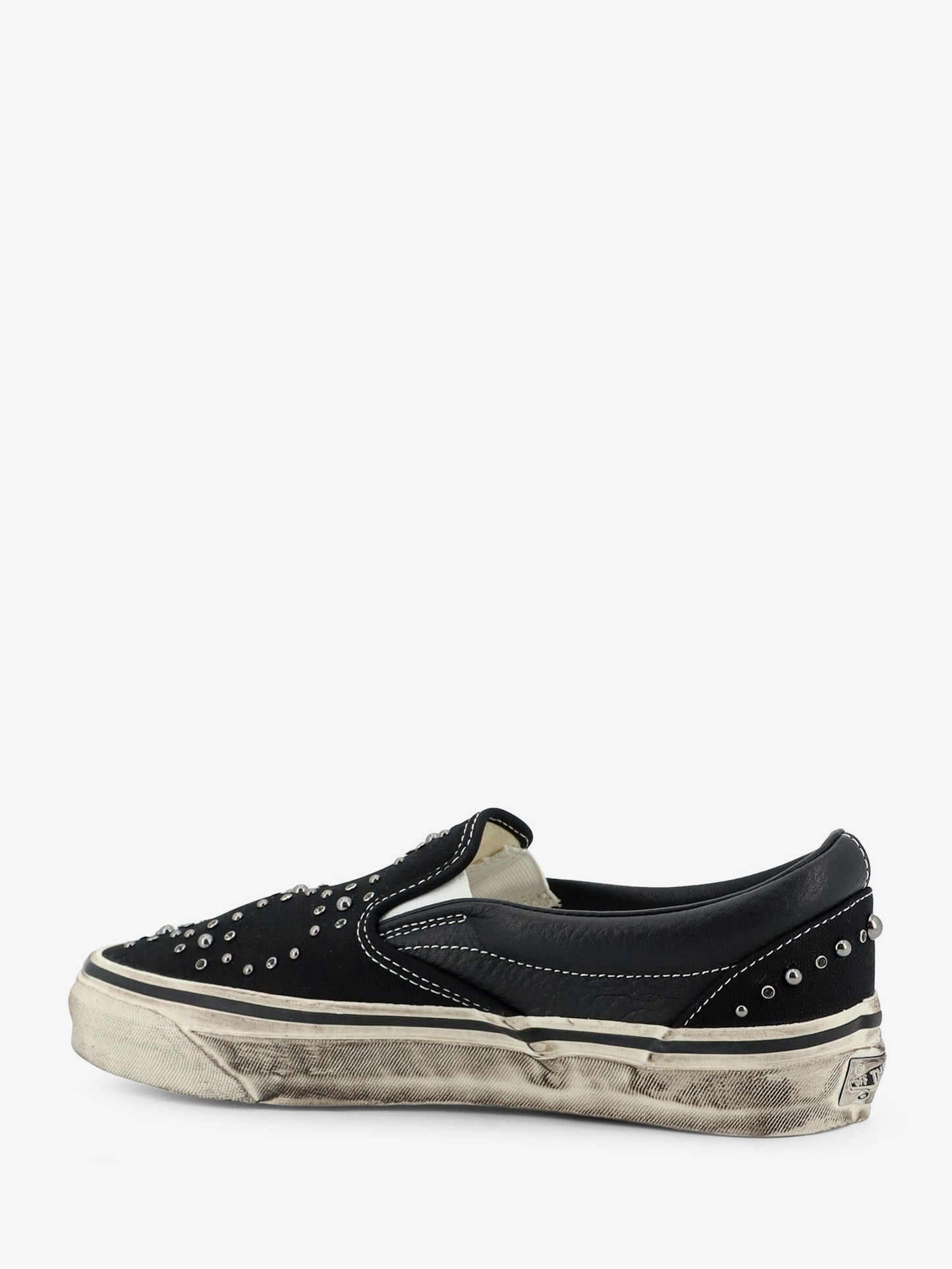 Lx classic slip on 98 canvas and leather sneakers with all-over metal beads